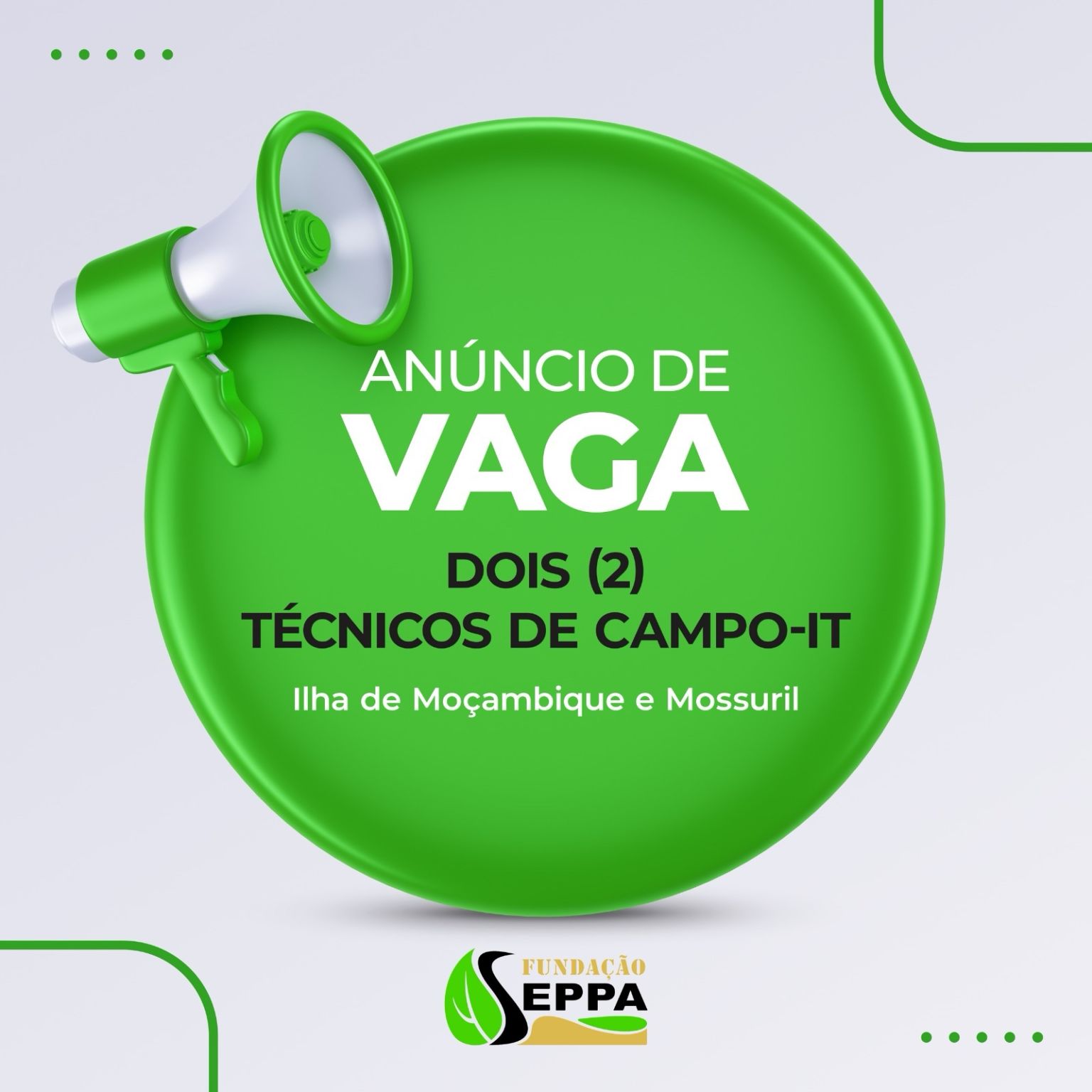 Vaga para (2) Técnicos de Campo-IT