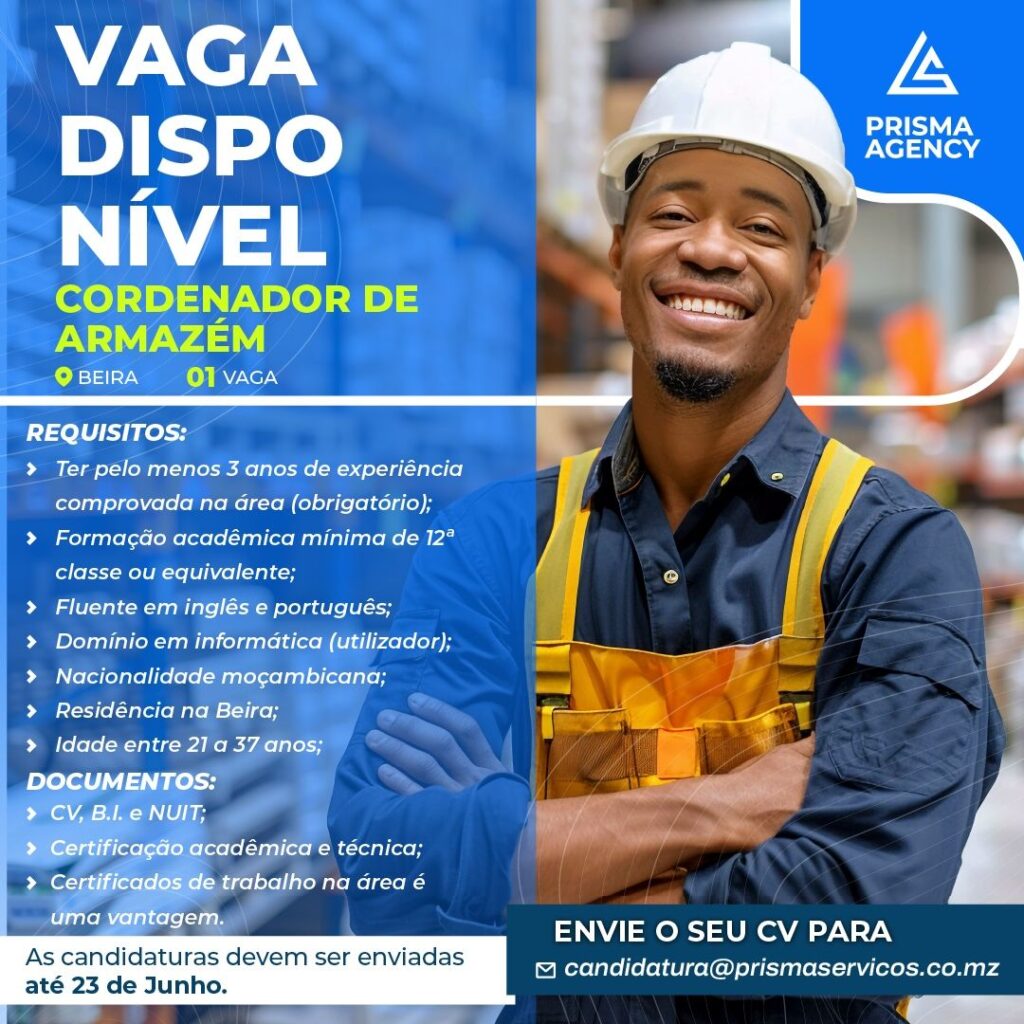 VAGA – CORDENADOR DE ARMAZÉM