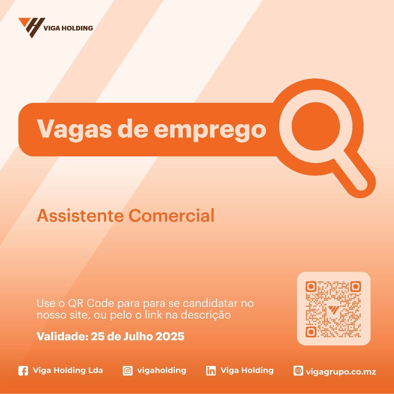 Vaga para Assistente Comercial